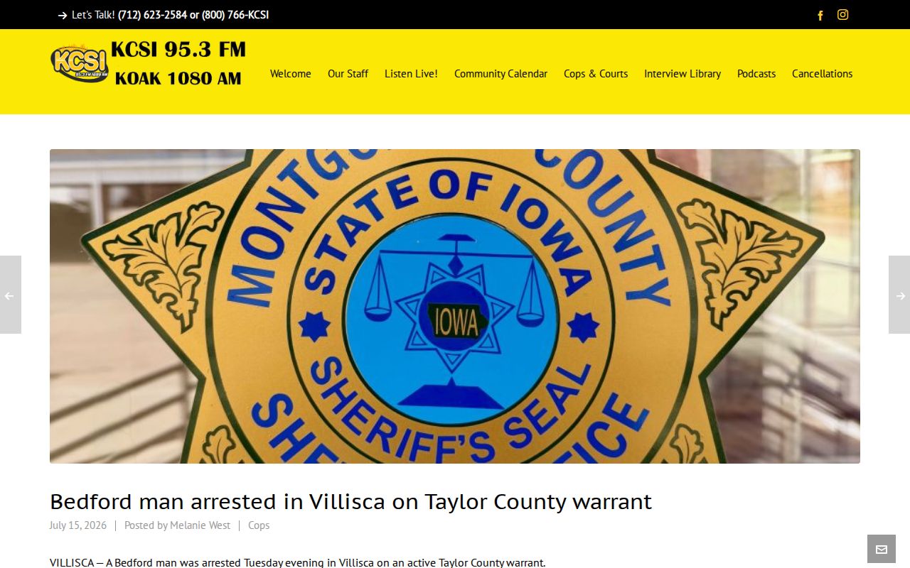 KCSI regional Taylor County arrest report and transfer story
